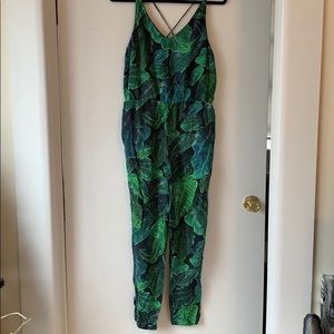 Topshop Palm Print Jumpsuit